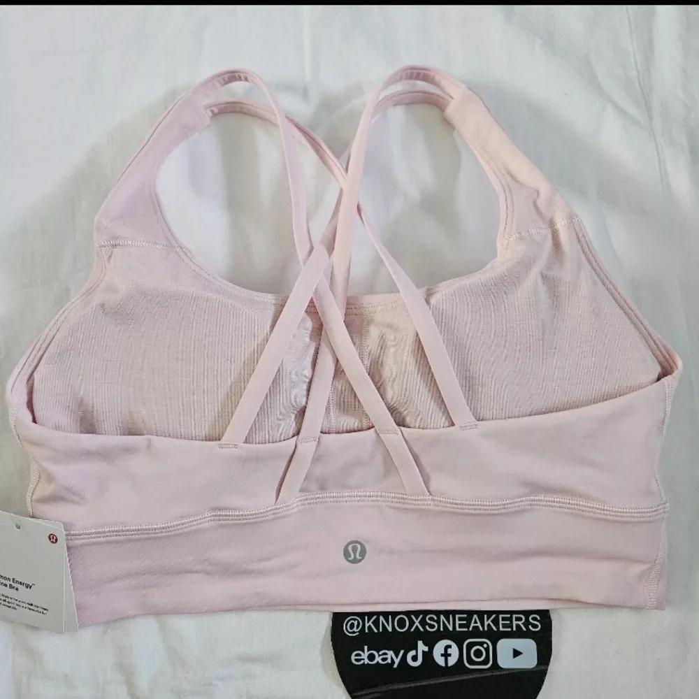 Lululemon Energy Longline Bra Medium Support FUSP Flush Pink Women's Size 8 - Picture 3 of 5